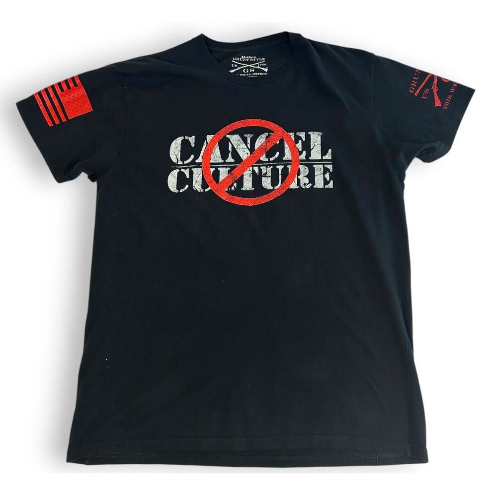 Grunt Style Womens XL Shirt No Cancel Culture Black 100% Cotton